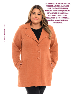 Trench Coat Feminino em Tecido MATE - 12425